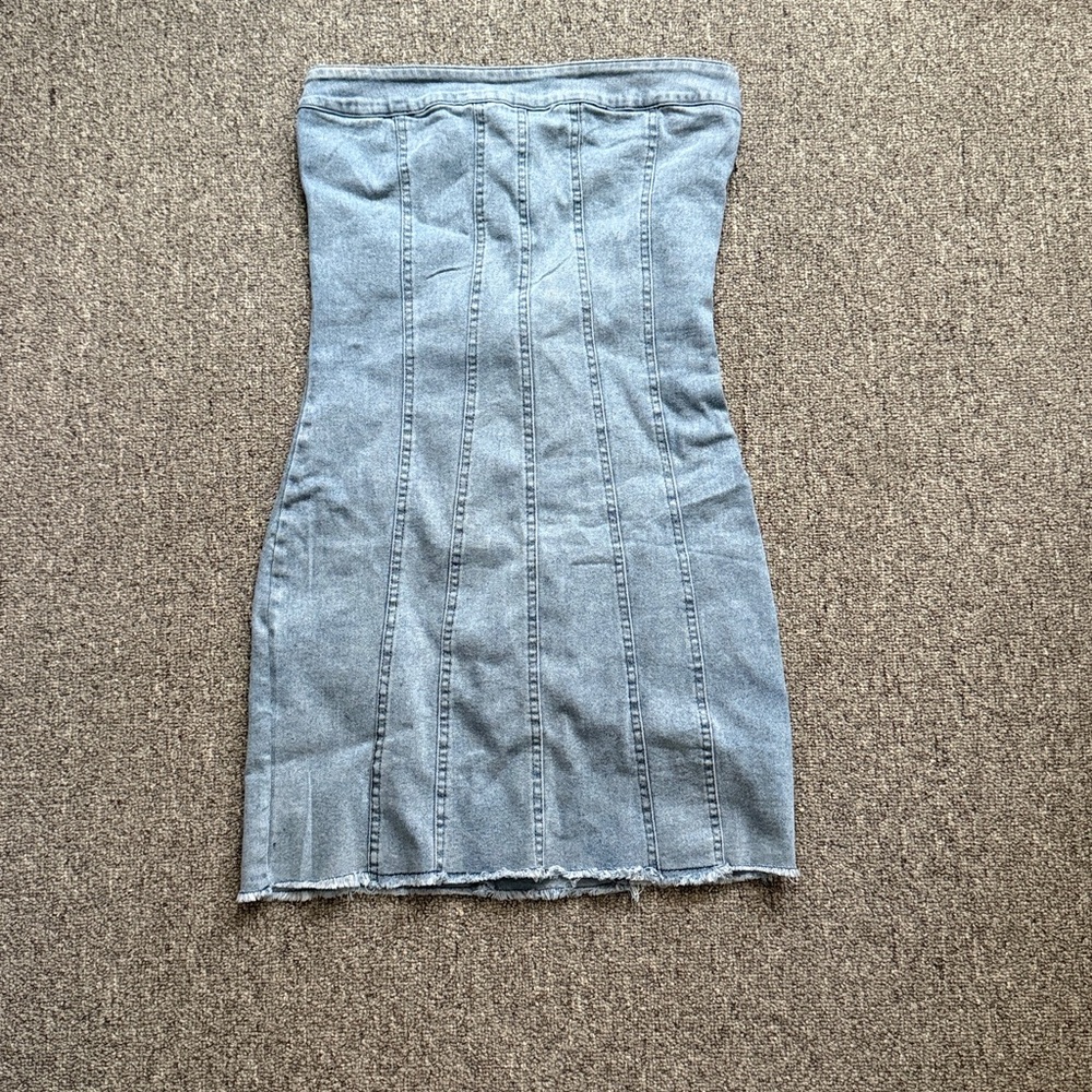 Denim Strapless Dress